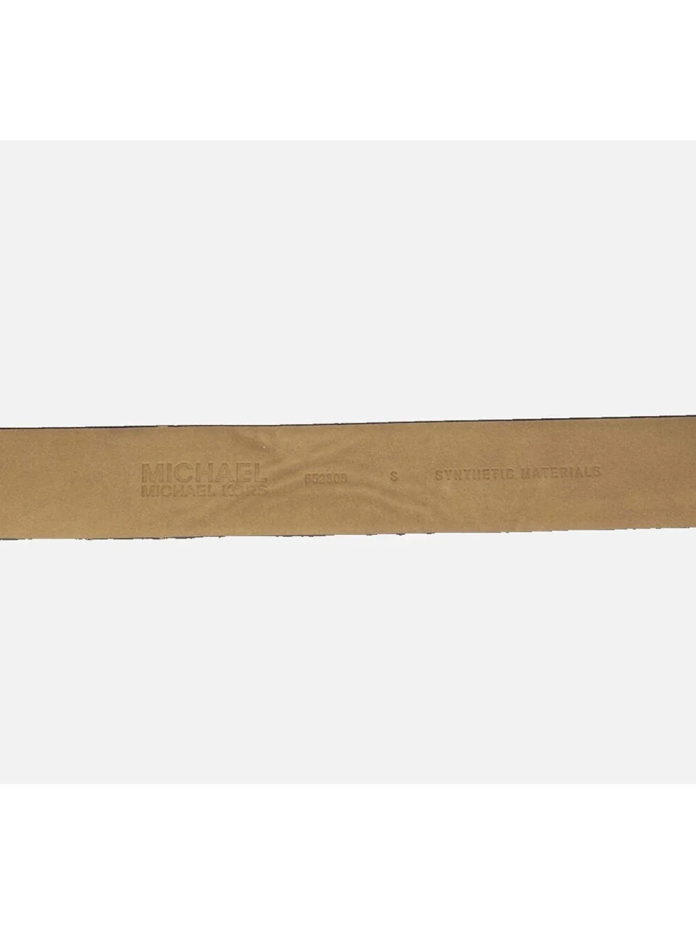 Michael Kors MK Luggage Logo Black Monogram Belt Silver Stud Buckle 37